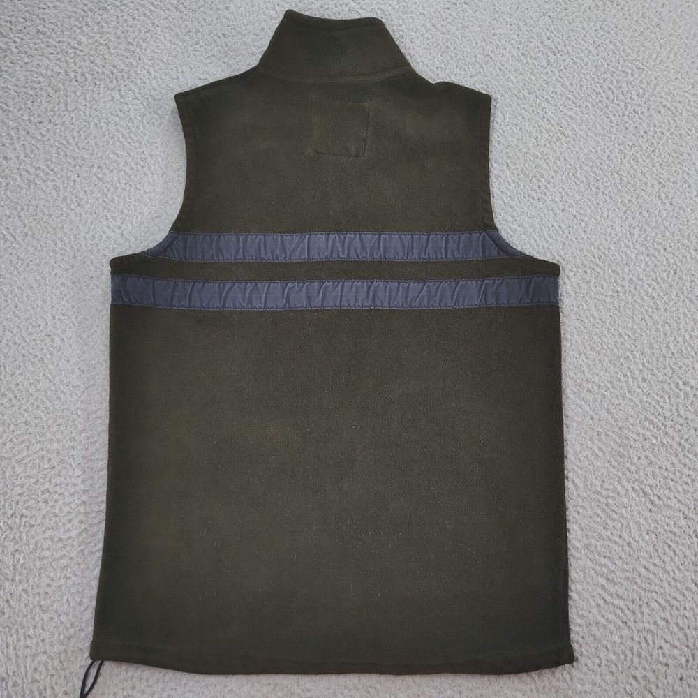 Vtg Abercrombie & Fitch Fleece Vest Mens XL Olive Green Full Zip Spellout - Picture 2 of 16